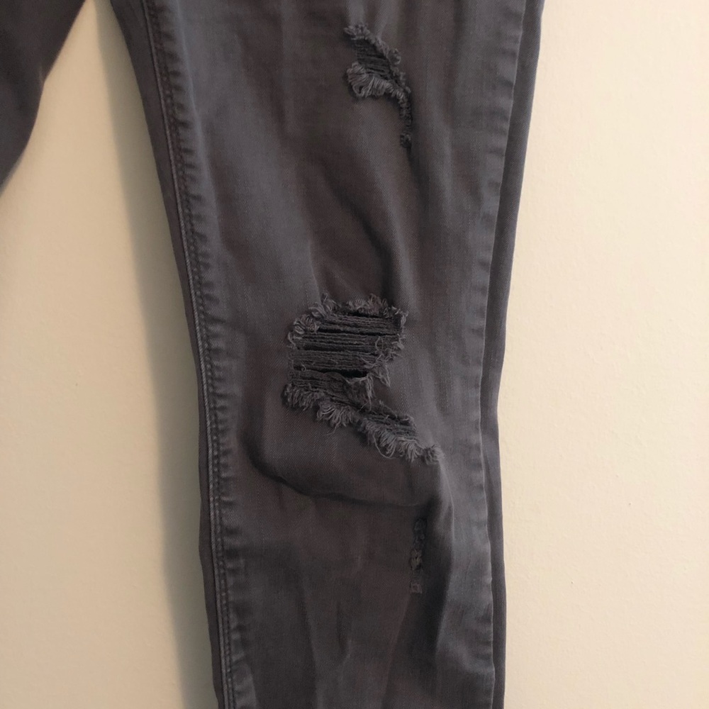 High waisted ripped black jeans